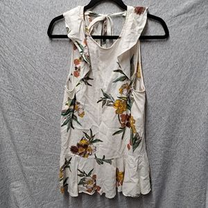 Free People Women's Summer in Tulum linen blend sleeveless floral tunic …